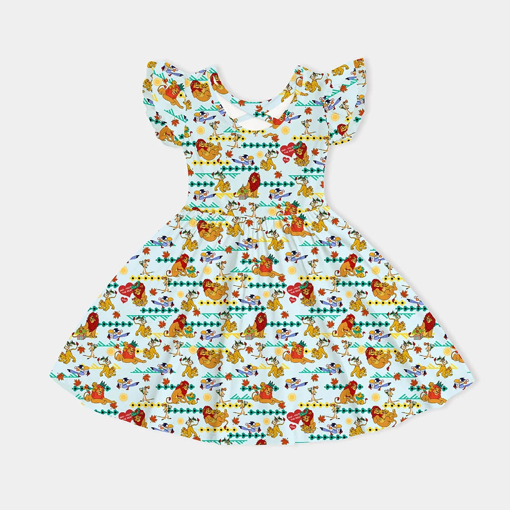Father‘s Day Lion Kids Bamboo Short Sleeves Dress