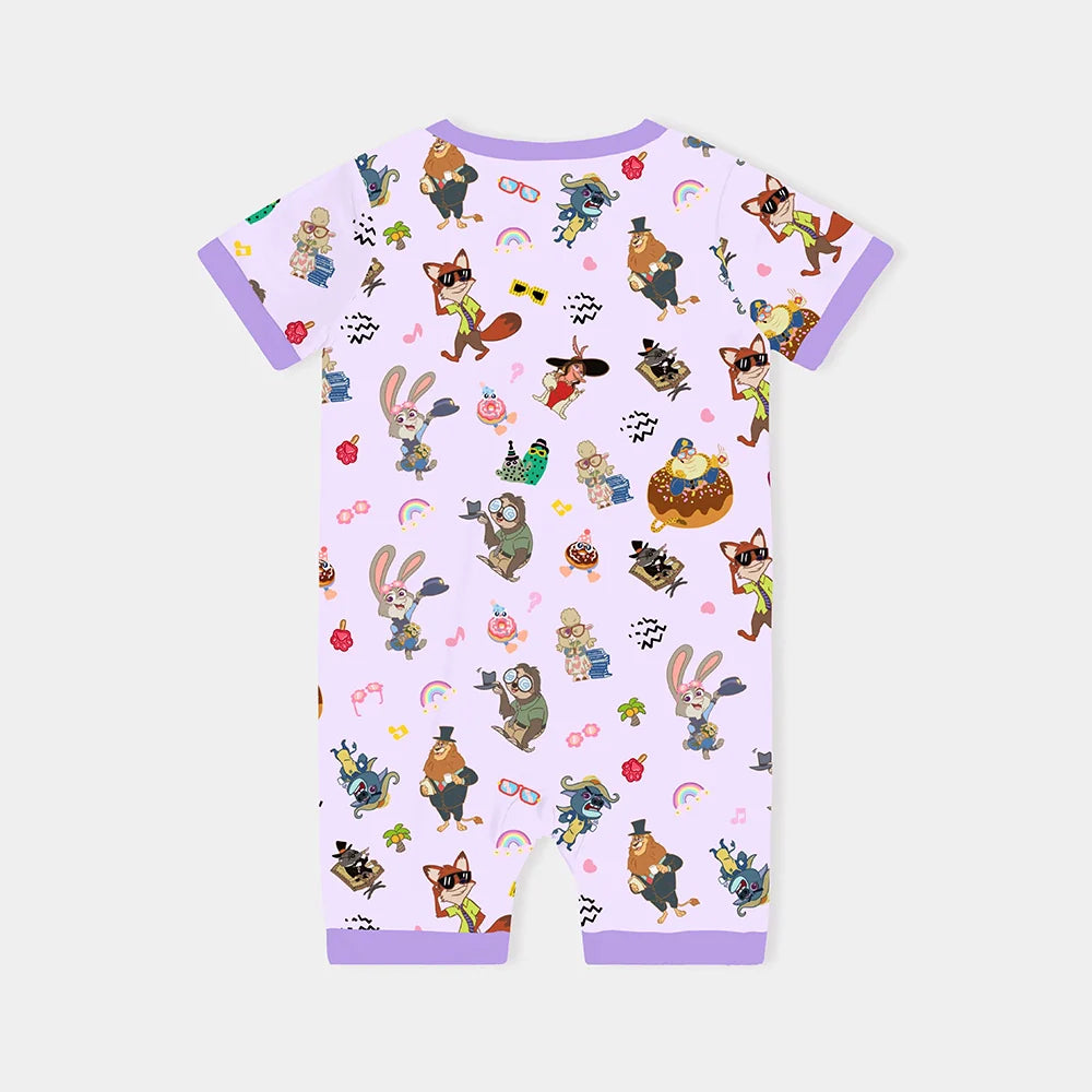 Crazy Zoo Baby Bamboo Short Zipper Romper Pajamas