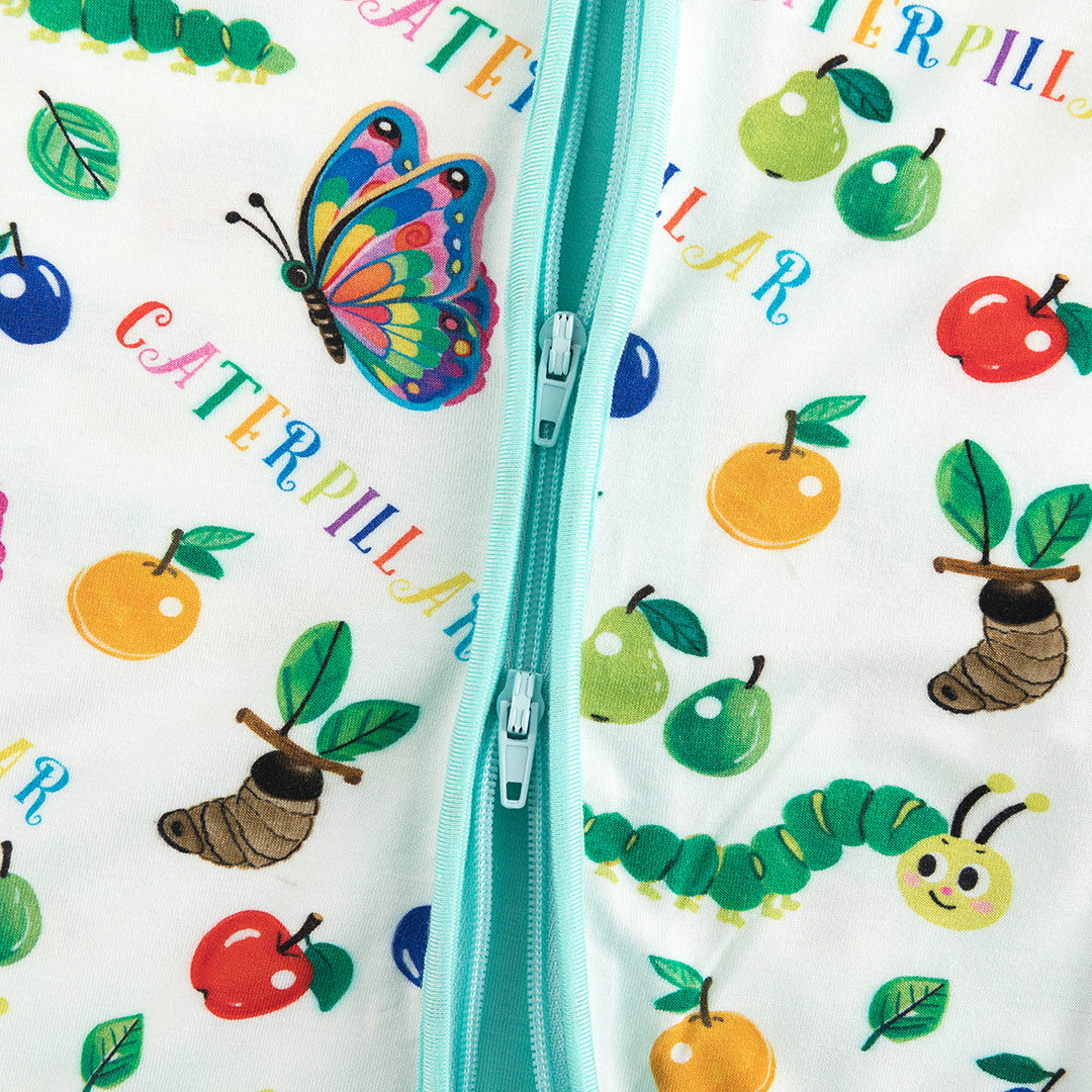 FancyPrince Caterpillar Butterfly Print Baby Bamboo Zipper Romper Pajamas