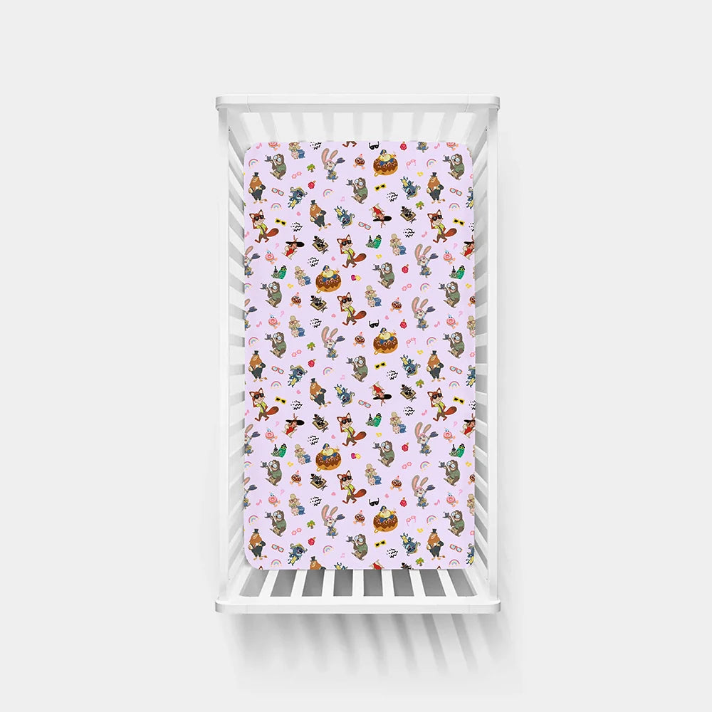 Crazy Zoo Bamboo Fitted Crib Sheet