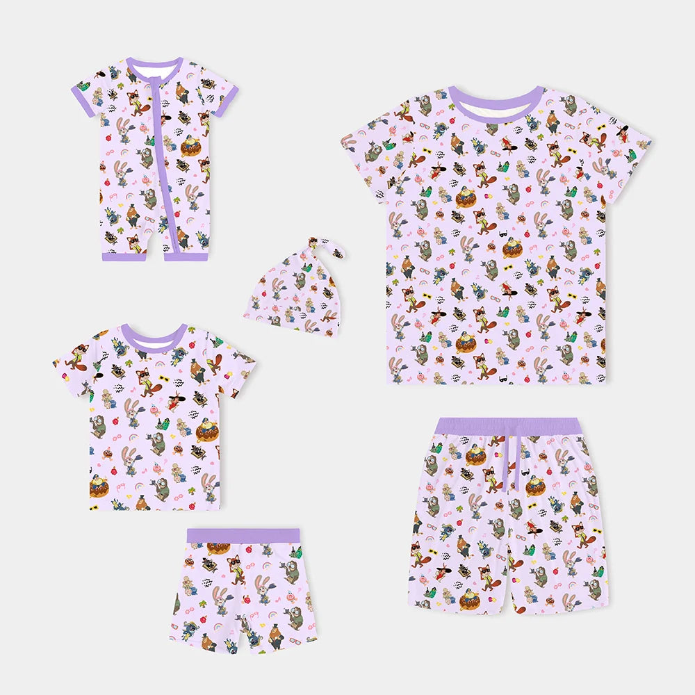 Crazy Zoo Dad&Me Bamboo Family Short Matching Pajamas