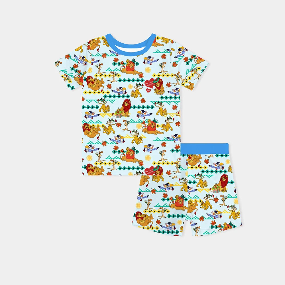 Father's Day Lion Bamboo Family Short Matching Pajamas