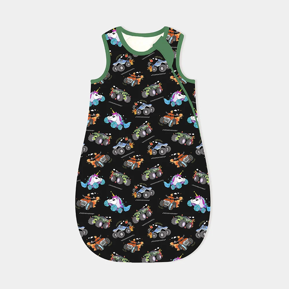 Monster Truck Black Green Baby Sleepy Bag