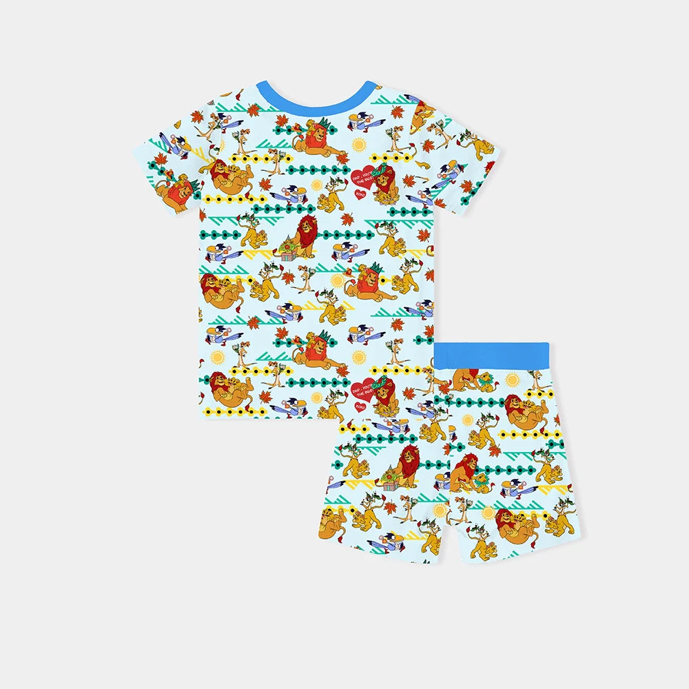 Father‘s Day Lion Kids Bamboo Short Two-Piece Pajama Set