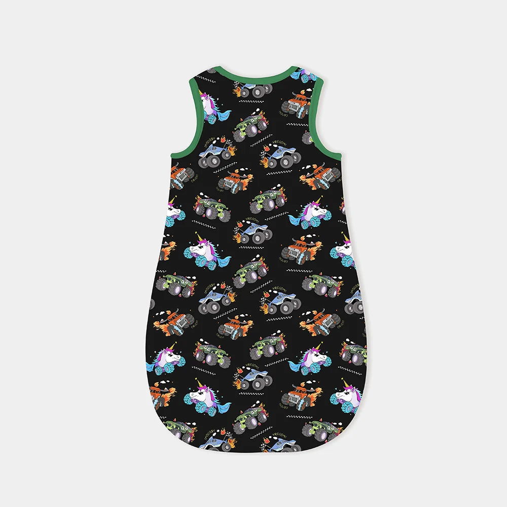 Monster Truck Black Green Baby Sleepy Bag