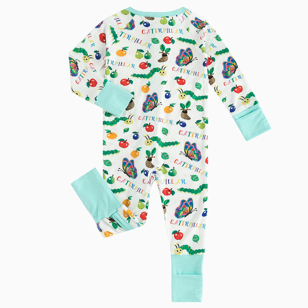 FancyPrince Caterpillar Butterfly Print Baby Bamboo Zipper Romper Pajamas