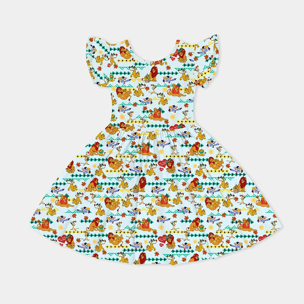 Father‘s Day Lion Kids Bamboo Short Sleeves Dress
