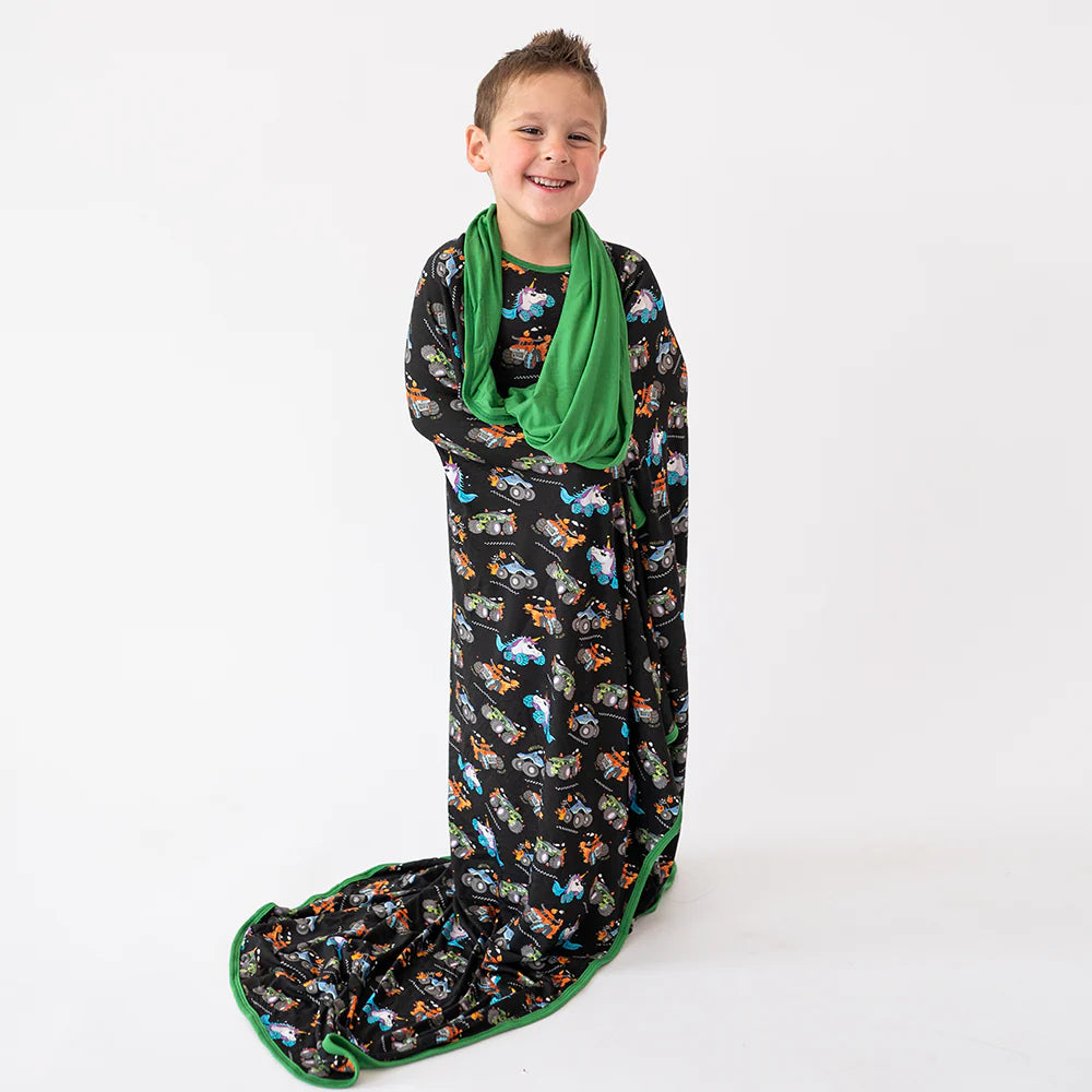 Monster Truck Print Bamboo Blanket