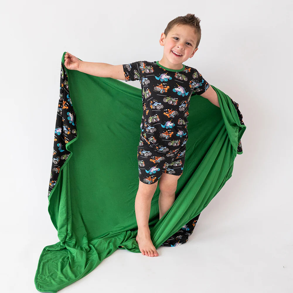 Monster Truck Print Bamboo Blanket