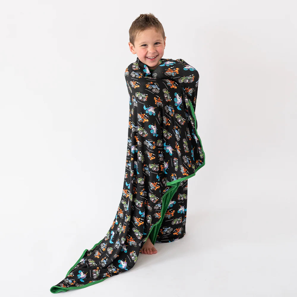Monster Truck Print Bamboo Blanket