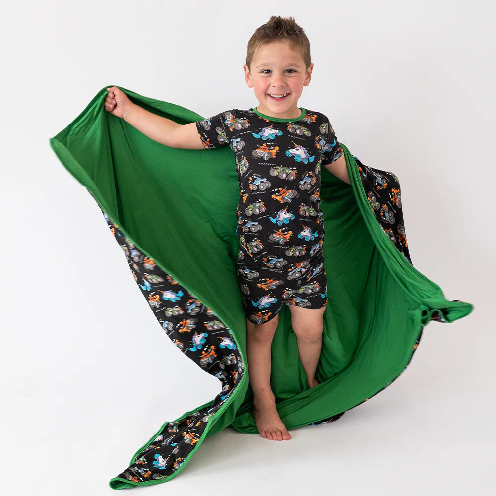 Monster Truck Print Bamboo Blanket