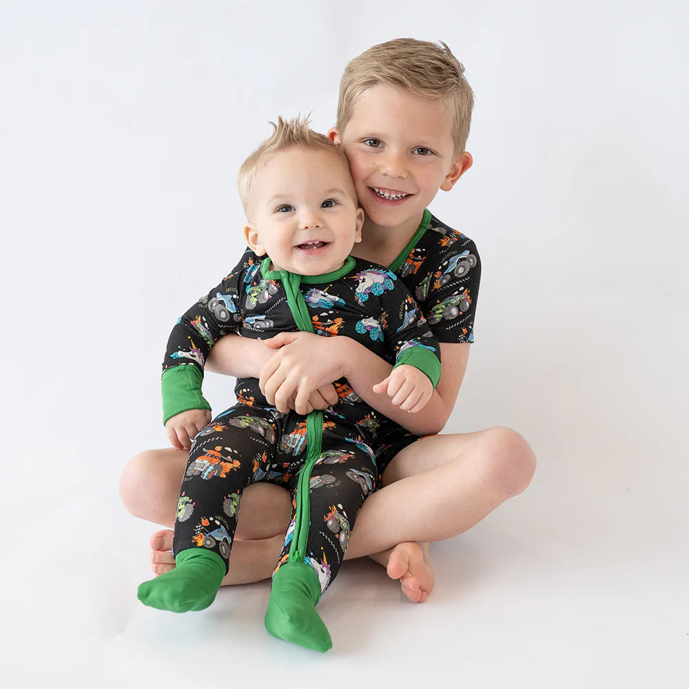 Monster Truck Kids Bamboo Short Two-Piece Pajama Set