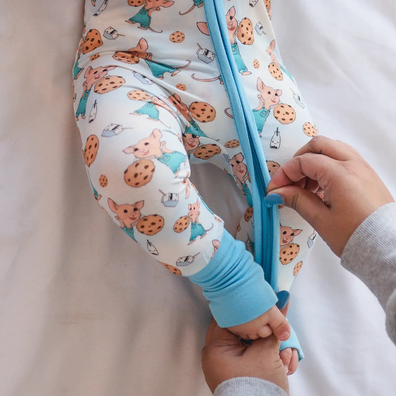 FancyPrince Mouse Cookies Milk Baby Bamboo Zipper Romper Pajamas