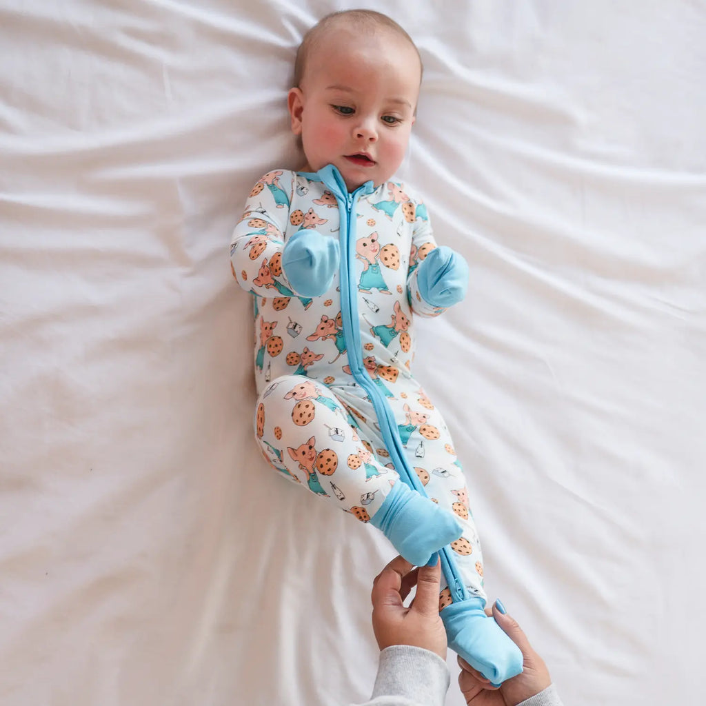 FancyPrince Mouse Cookies Milk Baby Bamboo Zipper Romper Pajamas