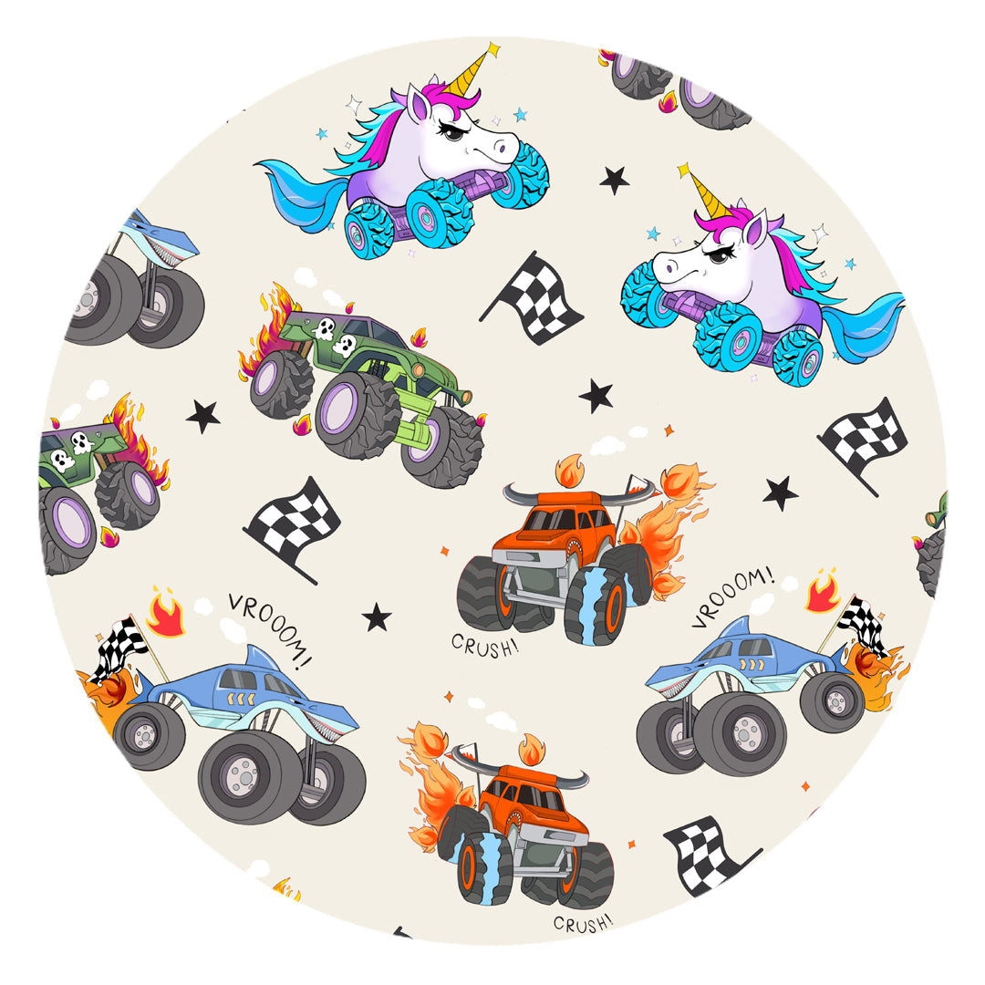 Monster Truck Blue Kid Bamboo Two-Piece Pajama Set