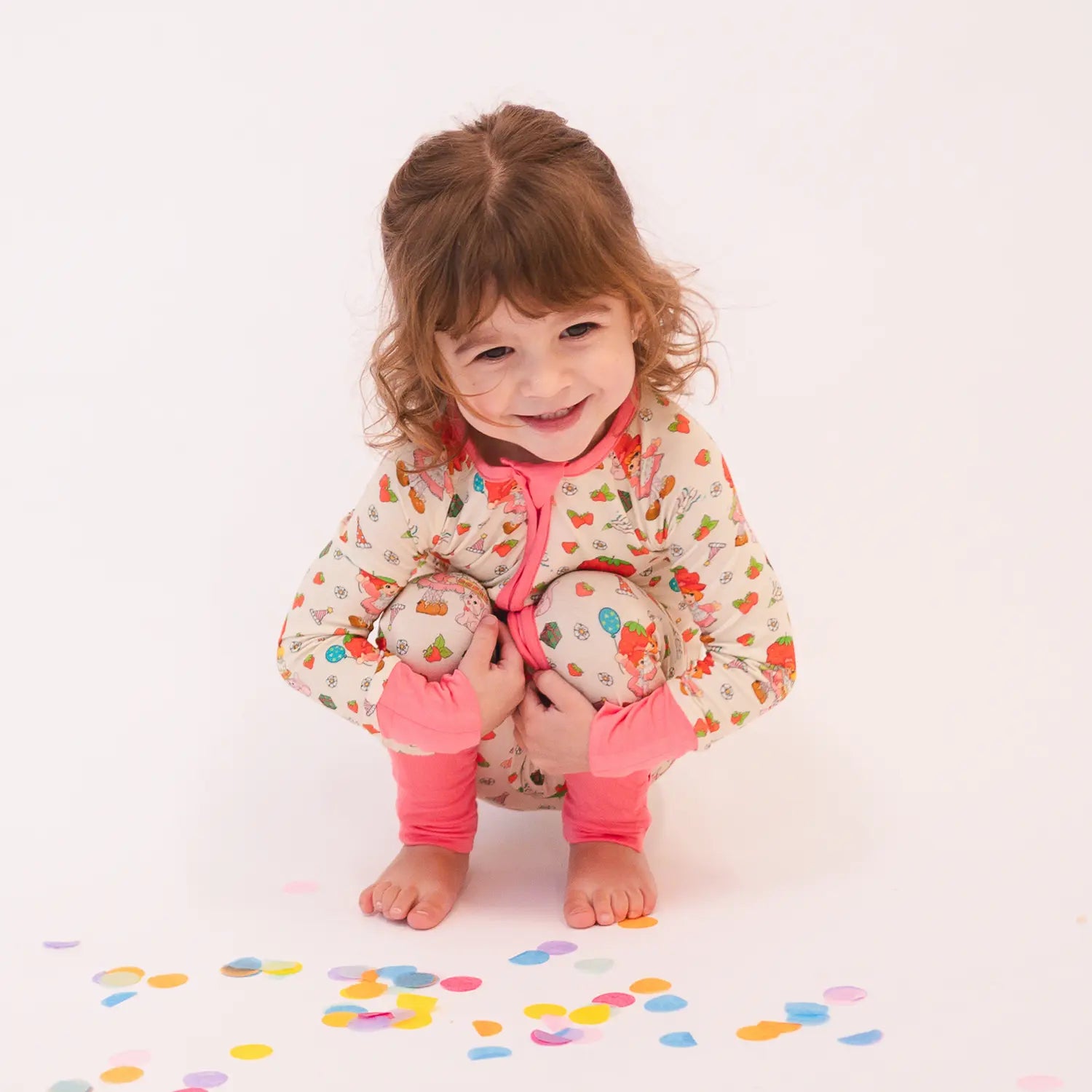 FancyPrince Strawberry Girl Beige Baby Bamboo Zipper Romper Pajamas