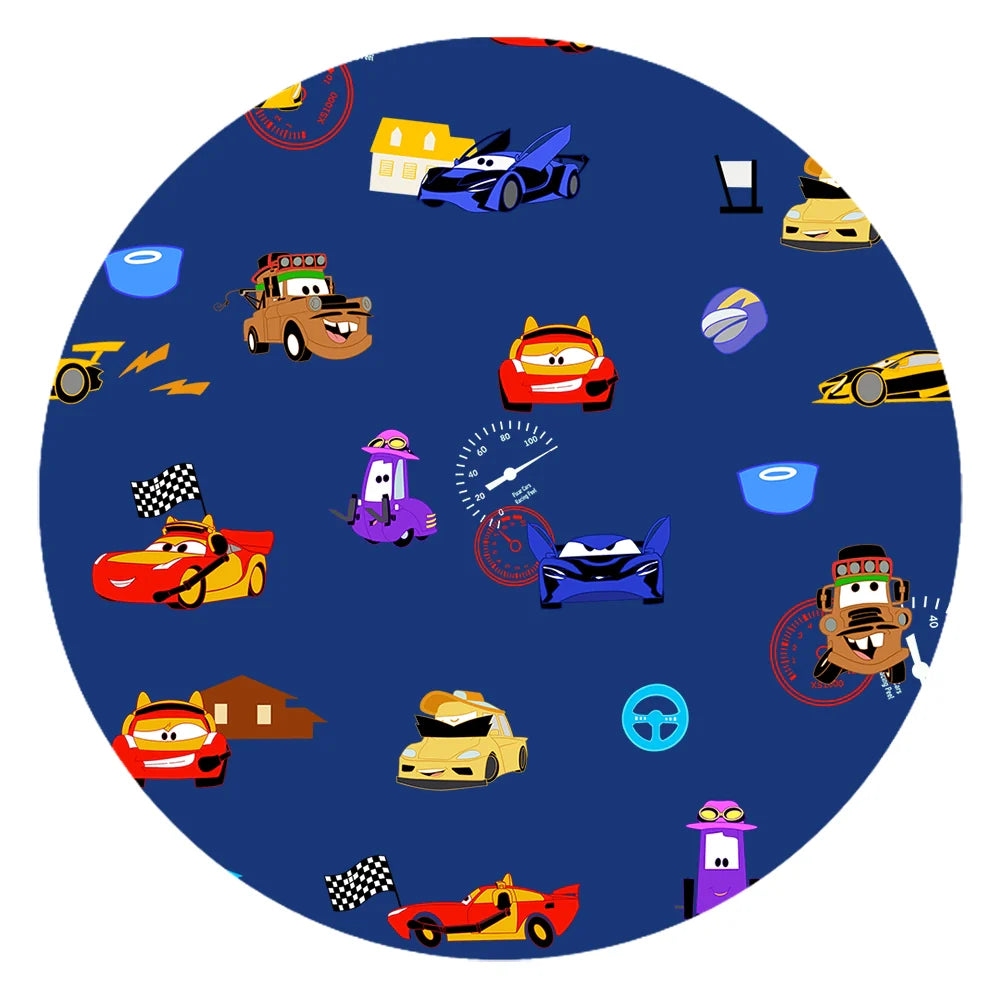 Race Car Cartoon Blue Baby Bamboo Zipper Romper Pajamas