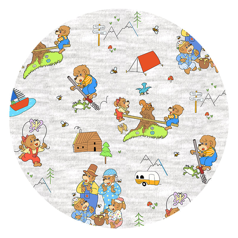 Father's & Mother's Day Bear Family Green Baby Bamboo Zipper Romper Pajamas
