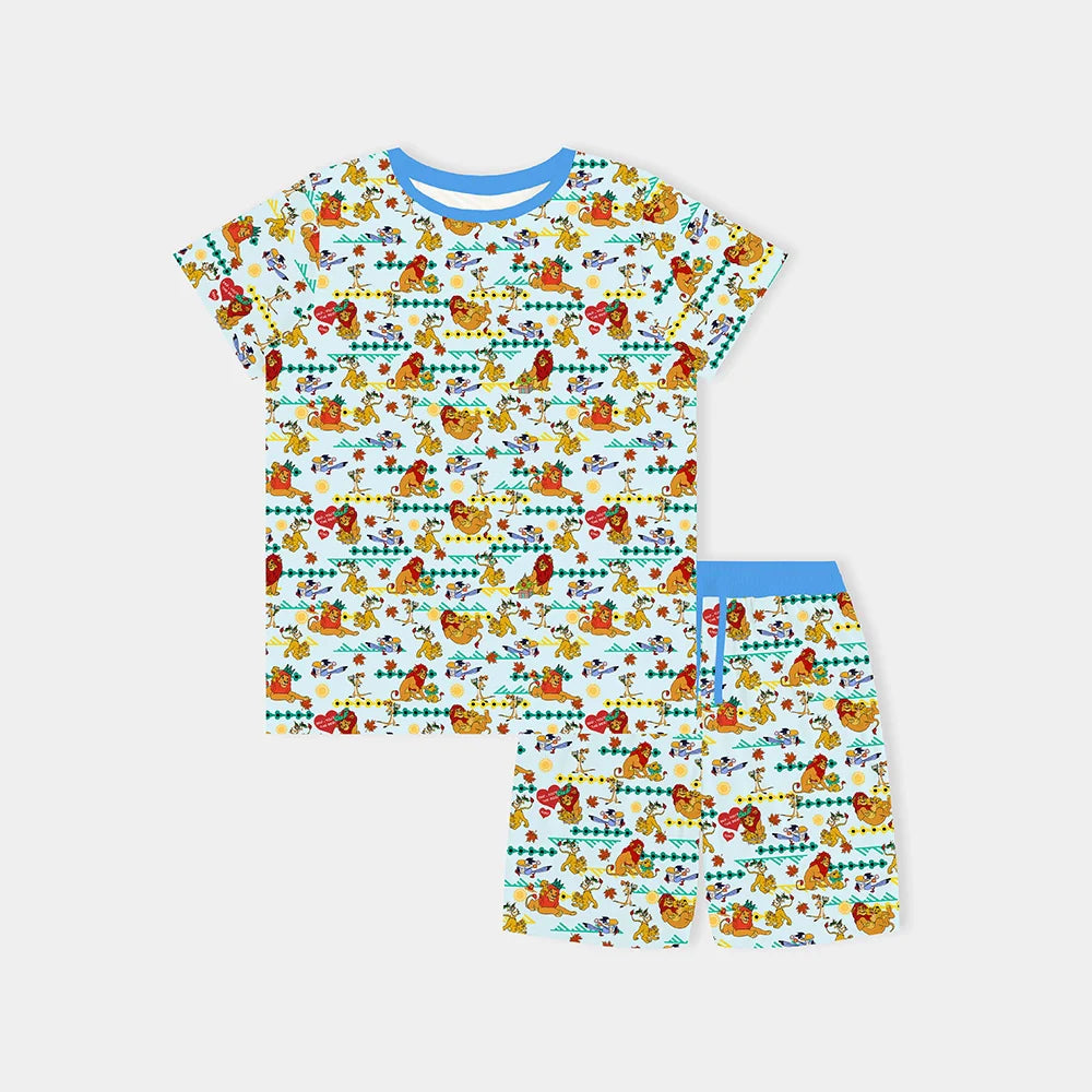 Father's Day Lion Bamboo Family Short Matching Pajamas