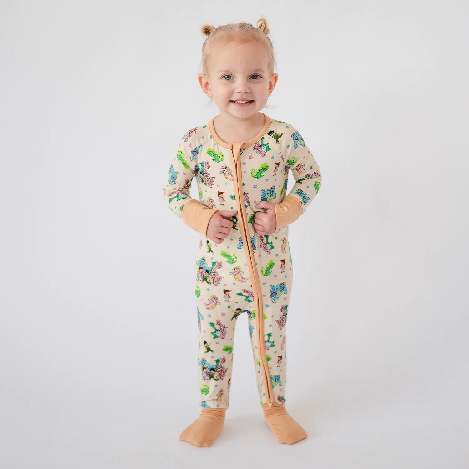 FancyPrince Dragon Adventure Baby Bamboo Zipper Romper Pajamas