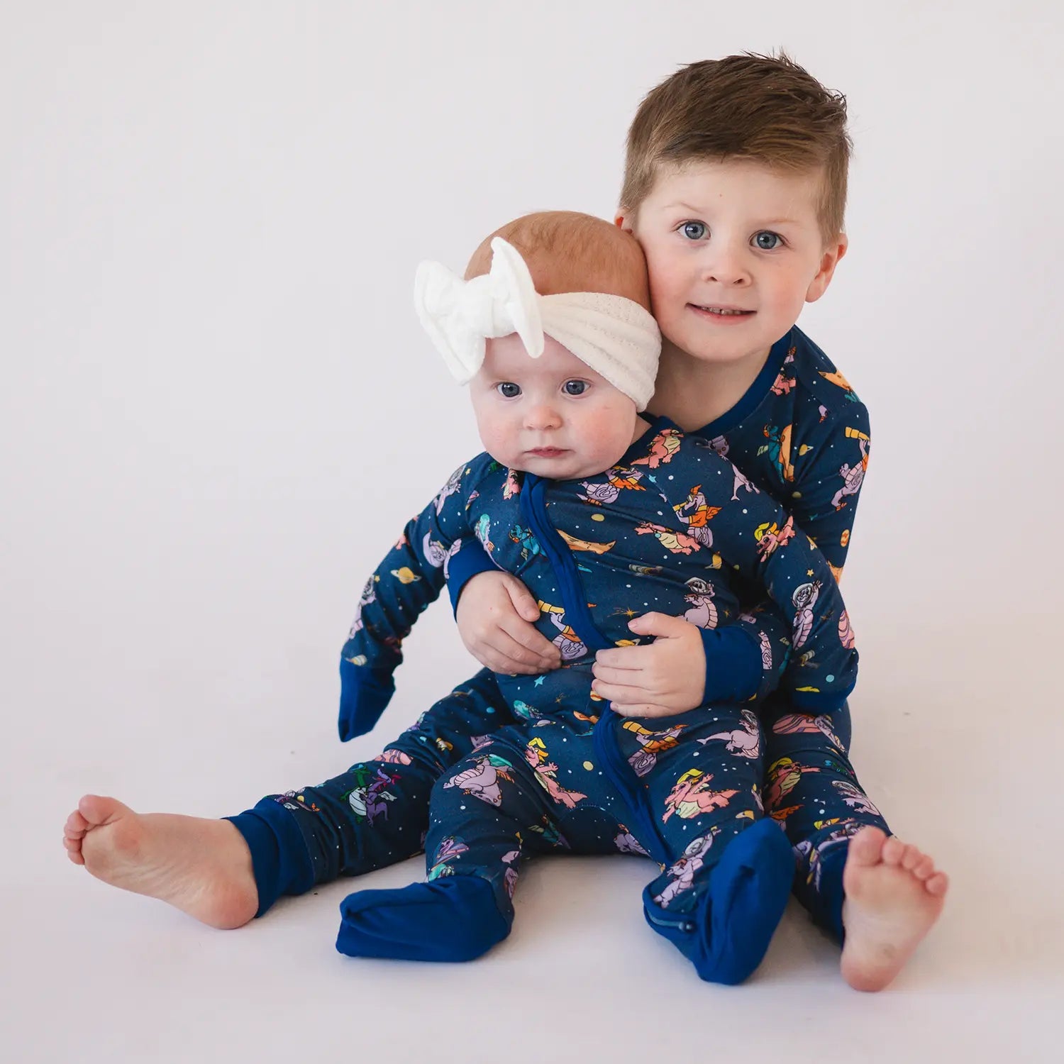 FancyPrince Cartoon Dragon Flying Baby Bamboo Zipper Romper Pajamas