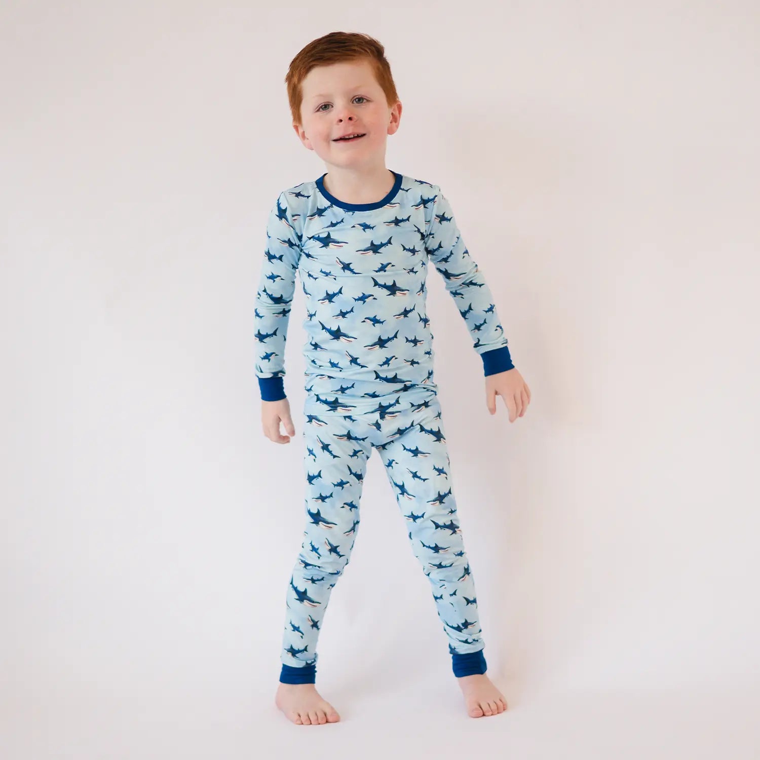 FancyPrince Shark Kid Bamboo Two-Piece Pajama Set